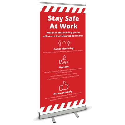 850 Roller Banner - Safety At Work Alert