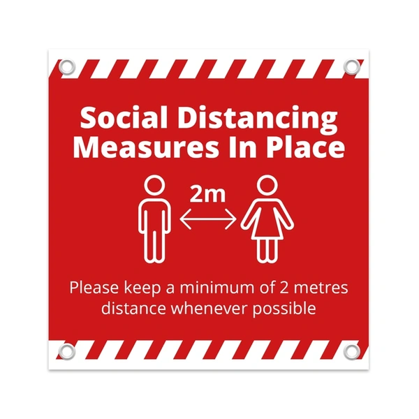 1x1 Social Distance Banner - Alert